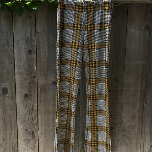 Topshop fitted plaid trousers- flared - Picture 3 of 6